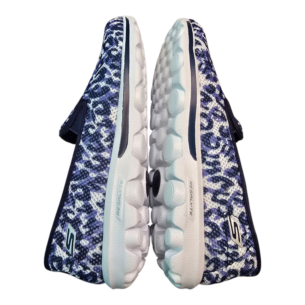 Skechers Go Walk Dazzle Sneakers Womens Size 5W Navy/White Memory Foam Comfort - Picture 9 of 13